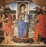 Cosimo Rosselli, St.Barbara between SS.John the Baptist and Matthew